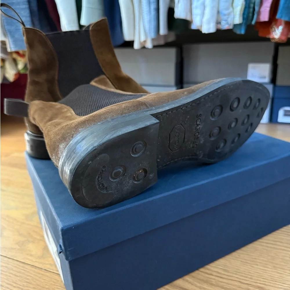 Scarosso Men’s Hunter Chelsea Boots Brown Suede Leather - Picture 4 of 4